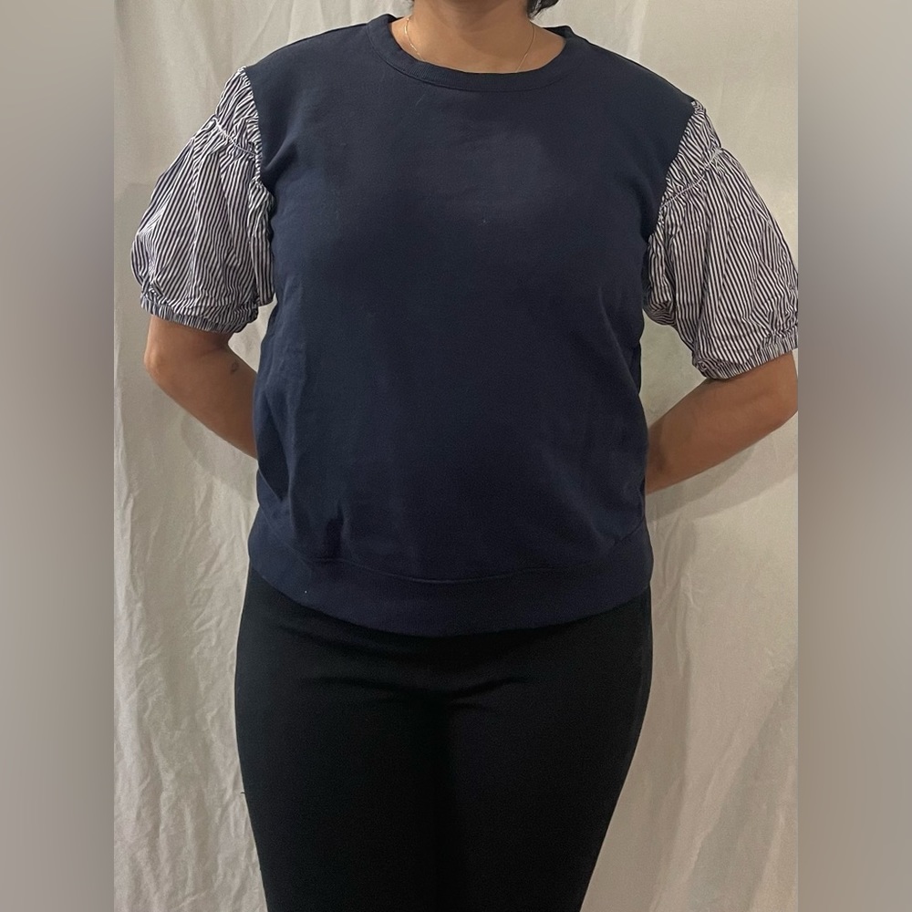 Vintage 80s Bubble Sleeve Blouse / SZ M
